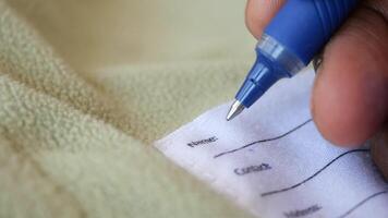 Writing contact information on a child jacket video