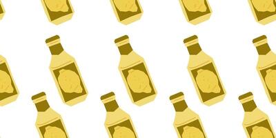 Lemon Bottle Seamless Pattern Design vector