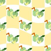 Green Apple Juice Pattern Design vector