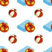 Seamless Pool Float Summer Pattern vector