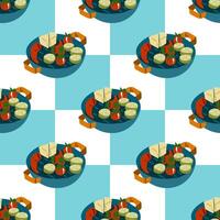 Seamless Appetizer Plate Pattern Design vector