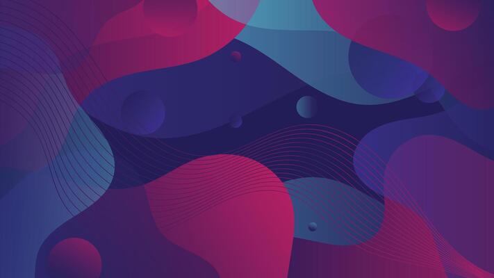 Modern digital abstract background with fluid shapes, vibrant blue, purple and magenta gradient, and flowing wave lines. Perfect for technology, music, corporate events, and creative projects.