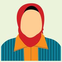 Design illustration of a woman with a red scarf on her head. Avatar design ideas for the interface of an application or an account. Can also be used for a caricature vector