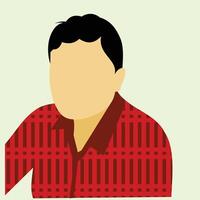 Design illustration of a man in a red shirt on a light background. Avatar design ideas for the interface of an application or an account. Can also be used for a caricature vector