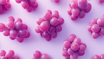 grape fruit pattern seamless on solid soft purple background photo