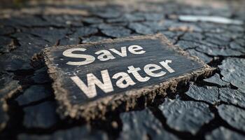 Water protection on board and cracked soil land problem condition photo