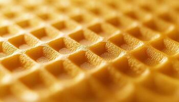 Waffle vanilla surface seamless pattern brown bread crispy background photo