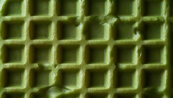 Closeup surface spinach flour green waffle gluten free pattern background photo