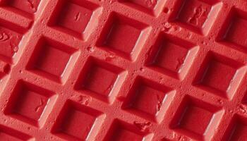 Closeup surface beet flour red waffle gluten free diagonal pattern background photo