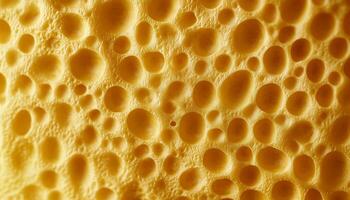 Cheese pattern yellow hole rounded surface abstract food theme photo