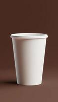 Blank empty white black paper cup recycle for simple disposable container drink photo