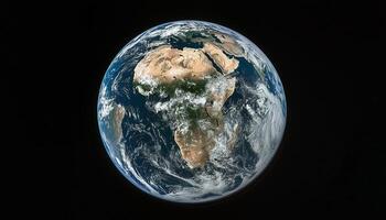 Earth blue planet from sky, astronomy science concept photo