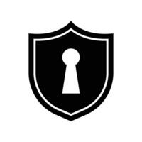 security protection icon design concept with shield and keyhole vector