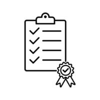 checklist icon certificare design outline style vector