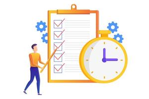 Modern Illustration of Productivity and Time Management Concepts vector