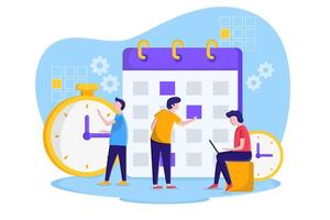 Time Management and Scheduling Concept Flat Illustration vector