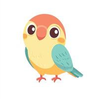 A cartoon bird with big eyes and a red and orange beak vector