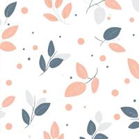 A pattern with leaves and dots on a white background vector
