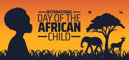 International Day of the african child background banner or poster design template. observed every year in June. Holiday concept. Use to any Template, card, poster, placard, template. vector