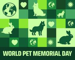 World pet memorial day Geometric shape pattern background banner or poster design template. observed every year in June. Holiday concept. Use to any Template, card, poster, placard, template. vector