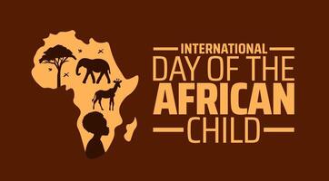 International Day of african child background banner or poster design template. observed every year in June. Holiday concept. Use to any Template, card, poster, placard, template. vector
