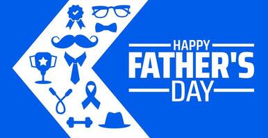 happy father's day background banner or poster design template. observed every year in June. Holiday concept. Use to any Template, card, poster, placard vector