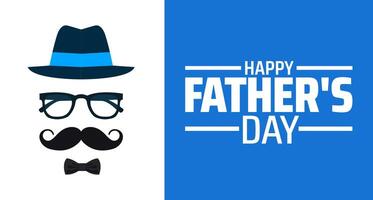 happy father's day background banner or poster design template. observed every year in June. Holiday concept. Use to any Template, card, poster, placard, template vector