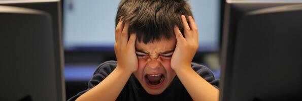 Students experience humorous tech troubles while trying to participate in class activities photo