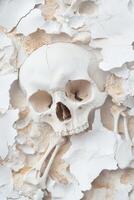 Artistic representation of bones intertwined with nature to emphasize health and skeletal well-being photo