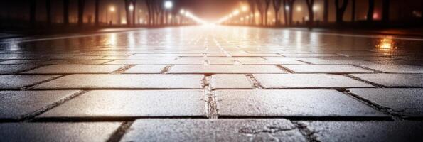 Determination evident on a marathon track with finish line markings in a vibrant evening setting photo