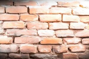 Old brick wall texture showcasing rustic charm ideal for vintage design projects in industrial settings and creative spaces photo