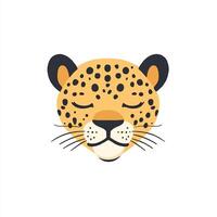 A leopard head with eyes closed on a white background vector