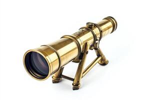 High-quality navigator telescope with detailed craftsmanship on clean white background photo
