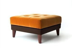 Modern trendy ottoman featuring a unique two-tone design on clean white background photo