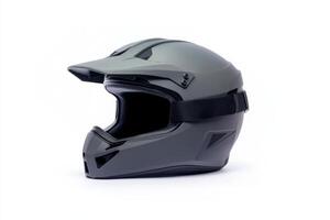 High-quality helmet isolated on clean white background showcasing sharp details and realistic lighting photo