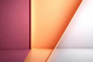 Vibrant geometric shapes create a dynamic 3D effect with central copy space photo