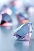 Colorful crystal shapes create a vibrant background for design projects photo