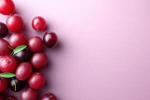 Uniquely shaped berries create a vibrant and playful display on a colorful background photo