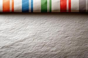 Bright striped cardboard with colorful patterns and ample copy space for creative designs photo
