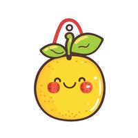 A cute lemon with a smiley face on it vector