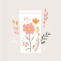 A bag of flowers and leaves on a white background vector