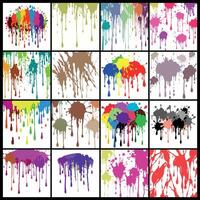 Bright and Messy Paint Splash Design with Artistic Ink Drops and Splatter Elements vector