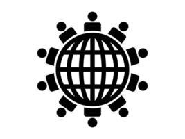 People Around the Globe Icon Illustration Design vector