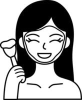 black and white illustration a facial mask vector
