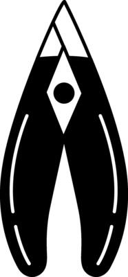 black and white illustration a nail clippers