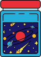 A jar with a space scene in it vector