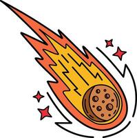 illustration of a meteorite is falling vector