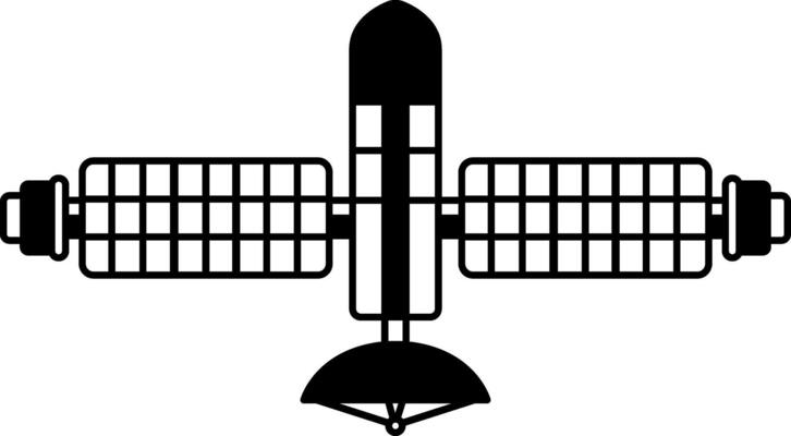 black and white illustration of a satellite