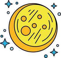 isolate illustration of a moon vector