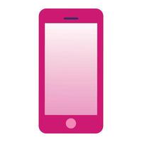 A simple pink smartphone with a blank screen. vector
